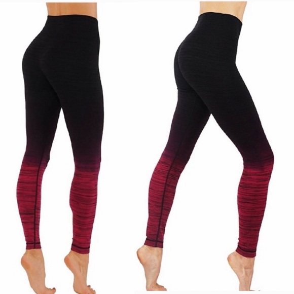 MATE the Label Pants - CODEFIT Ombré style long leggings black into burgundy